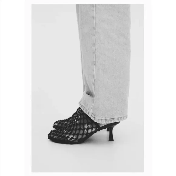 Zara Set - Black Knotted Mesh Heels & Mini Bag - Picture 8 of 12